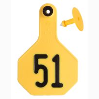 Y-Tex 51# Numbered 3 Star 2-piece Livestock Ear Tags, 75-Pack, 7712051, Yellow