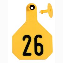 Y-Tex 26# Numbered 4 Star 2-piece Livestock Ear Tags, 50-Pack, 7912026, Yellow