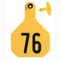 Y-Tex 76# Numbered 4 Star 2-piece Livestock Ear Tags, 100-Pack, 7912076, Yellow
