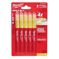 Milwaukee Tool Inkzall Jobsite Highlighter, Yellow, 5-Pack, 48-22-3201