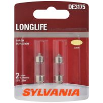 Sylvania DE3175 Long Life Mini Bulb, 2-Pack, DE3175LL.BP2