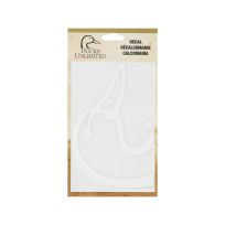 Ducks Unlimited Decal, 6 IN White Duckhead, DDE1202