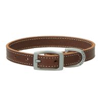 TERRAIN D.O.G. Bridle Leather Dog Collar, 06-2011-13, Brown, 3/4 IN x 13 IN