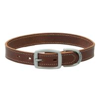 TERRAIN D.O.G. Bridle Leather Dog Collar, 06-2012-19, Brown, 1 IN x 19 IN