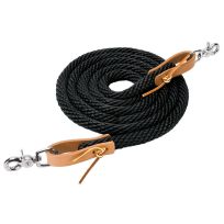 WEAVER EQUINE™ Poly Roper Reins, 35-2026-S1, Black, 5/8 IN x 8 FT