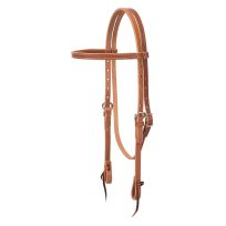 WEAVER EQUINE™ Golden Brown Harness Leather Browband Headstall, 10-0347, Golden Brown, Average