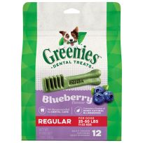 Greenies™ Natural Dog Dental Care Dog Treats Blueberry Flavor for Regular Dogs, 10122448, 12 OZ Bag