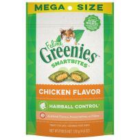 Greenies™ SMARTBITES™ Hairball Control Crunchy and Soft Natural Cat Treats, Chicken Flavor, 10151763, 4.6 OZ Bag