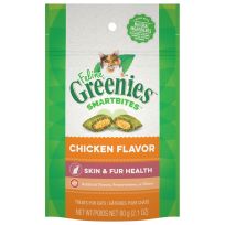 Greenies™ SMARTBITES™ Skin & Fur  Crunchy and Soft Natural Cat Treats, Chicken Flavor, 10153209, 2.1 OZ Bag