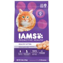 IAMS Healthy Kitten Dry Cat Food with Chicken Kibble, 10178086, 3.5 LB Bag
