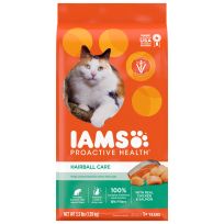 IAMS Adult Hairball Care Dry Cat Food with Chicken and Salmon Cat Kibble, 10178303, 3.5 LB Bag