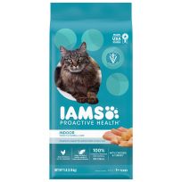 IAMS Adult Indoor Weight & Hairball Care Dry Cat Food with Chicken & Turkey, 10178588, 7 LB Bag