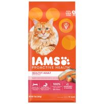 IAMS Adult Healthy Dry Cat Food with Salmon Cat Kibble, 10178700, 7 LB Bag