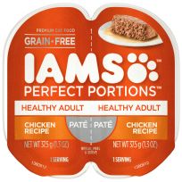 IAMS Healthy Adult Grain Free Wet Cat Food Paté Chicken Recipe, 10218568, 1.3 OZ Pouch