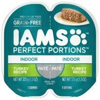 IAMS Indoor Adult Grain Free Wet Cat Food Paté, Turkey Recipe, 10218570, 1.3 OZ Pouch