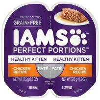 IAMS Healthy Kitten Grain Free Wet Cat Food Paté Chicken Recipe, 10218586, 1.3 OZ Pouch