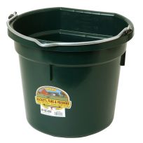 Little Giant Flat Back Plastic Bucket, Green, P20FBGREEN, 20 Quart