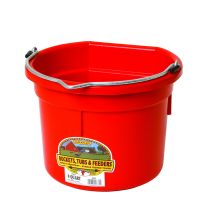 Little Giant Flat Back Plastic Bucket, Red, P8FBRED6, 8 Quart