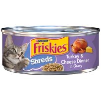 PURINA® Friskies® Shreds Turkey & Cheese Dinner In Gravy Cat Food, 5.5 OZ Can