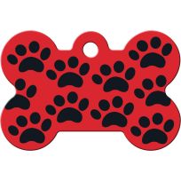 Quick-Tag Black Paws Large Bone Tag, 138025