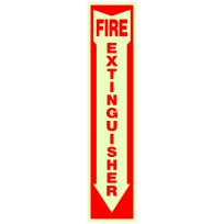 Hillman Adhesive Glow In The Dark Fire Extinguisher Sign, 840204, 4 IN x 18 IN