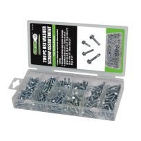 Grip Hex Washer Screw Assortment, 200-Piece, 43159