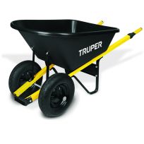 Tru Tough Steel Handle Poly Tray Wheelbarrow, 6 CU FT, 33412