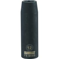 DEWALT 6-Point 1/2 IN Drive Deep Impact Socket, DWMT73945OSP, 12 mm