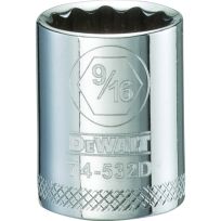 DEWALT 12-Point 3/8 IN Drive Socket, SAE, DWMT74532OSP, 9/16 IN