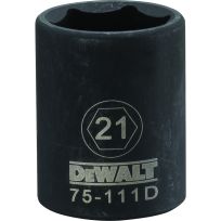 DEWALT 6-Point 1/2 IN Drive Impact Socket, DWMT75111OSP, 21 mm