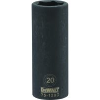 DEWALT 6-Point 1/2 IN Drive Deep Impact Socket, DWMT75128OSP, 20 mm