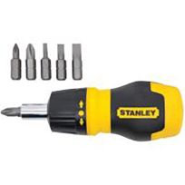 Stanley Stubby Multi-Bit Ratcheting Screwdriver Set, 7-Piece, 66-358