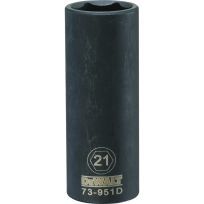 DEWALT 6-Point 1/2 IN Drive Deep Impact Socket, DWMT73951OSP, 21 mm