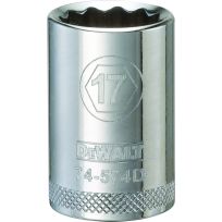 DEWALT 12-Point 1/2 IN Drive Socket, DWMT74574OSP, 17 mm