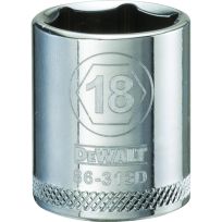 DEWALT 6-Point 3/8 IN Drive Socket, DWMT86313OSP, 18 mm