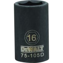 DEWALT 6-Point 1/2 IN Drive Impact Socket, DWMT75105OSP, 16 mm