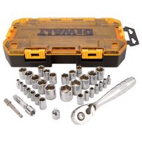 DEWALT 1/4 IN & 3/8 IN Drive Socket Set, 34-Piece, DWMT73804