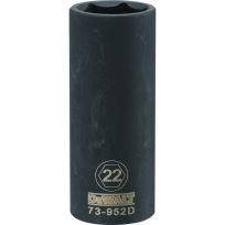 DEWALT 6-Point 1/2 IN Drive Deep Impact Socket, DWMT73952OSP, 22 mm