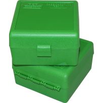 MTM CASE-GARD Ammo Box 100 Round Flip-Top 223 204 Ruger 6x47, Green, RS-100-10