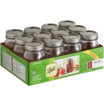 Ball® Regular Mouth Pint Mason Jar with Lids and Bands, Pint, 12-Pack, 61000, 16 OZ