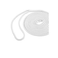 Shoreline Marine Double Braided Nylon Dock Line, White, 65208, 3/8 IN x 20 FT