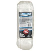 Shoreline Marine Multi-Purpose Solid Braid Nylon Line, White, 59146, 1/4 IN x 100 FT