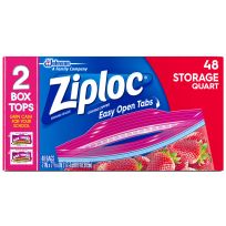 Ziploc® Food Storage Bags with New Grip 'n Seal Technology, 48-Count, 310, 1 Quart