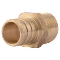 SharkBite Brass Reducing Adapter, 3/4 IN PEX Barb x 1/2 IN MIP, UC138LFA