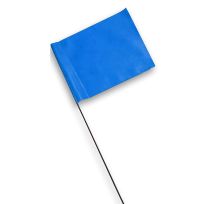 Blackburn Vinyl Flag with 30 IN Wire Staff, Blue, 25-Pack, 230W, 2.5 IN x 3.5 IN