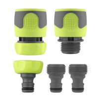 Flexzilla Garden Hose Quick-Connect Fitting Coupler & Plug Kit, ZillaGreen, 5-Piece, HFZGAK14