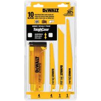 DEWALT Bi-Metal Reciprocating Saw Blade Set with Case, 10-Piece, DW4898