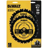 DEWALT Circular Saw Blades, 18T & 24T, 6-1/2 IN, 2-Pack, DWA1612CMB