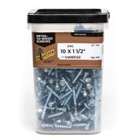 BIG TIMBER® Zinc Woodbinder Screw, 1/4 Drive, 500-Count Bucket, WB112Z-500, #10 x 1-1/2 IN