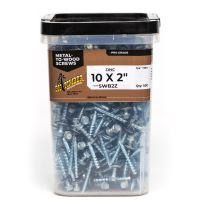 BIG TIMBER® Zinc Woodbinder Screw, 1/4 Drive, 500-Count Bucket, WB2Z-500, #10 x 2 IN